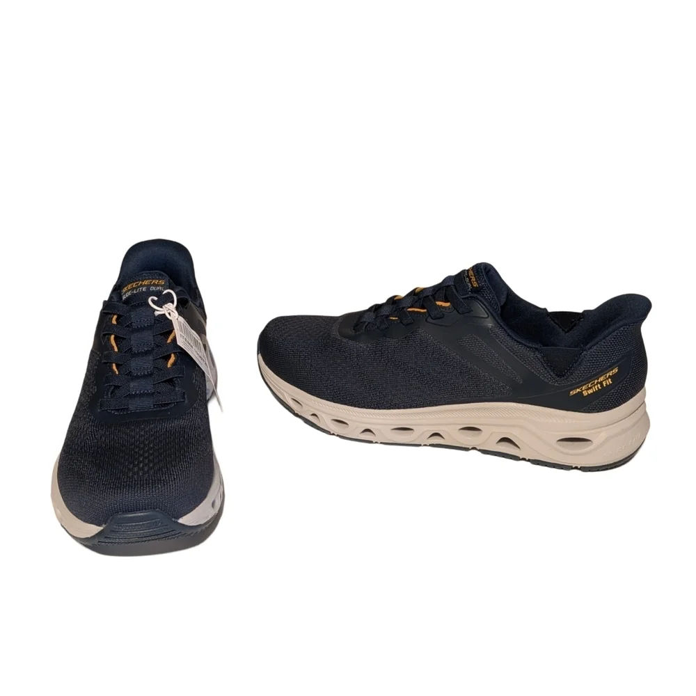 Skechers Men's Navy and Tan Athletic Sneakers